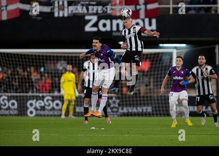 Sergio A, Pablo De Blasis, FC Cartagena vs SD Eibar, Liga smartbank, zweite spanische Fußballabteilung, Cartagonova Stadion, Tag 17, Cartagena, Region de Stockfoto