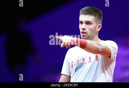 22.11.2018., Stadion Pierre-Mauroy, Lille, Frankreich - Ausbildung des kroatischen Davis-Cup-Teams. Kroatische Tennisspielerin Borna Coric. Foto: Sanjin Strukic/PIXSELL Stockfoto