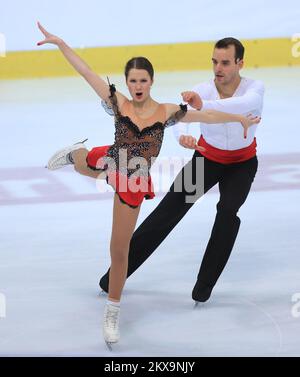 06.12.2018., Zagreb, Kroatien - 51. The Golden Spin of Zagreb 2018., Pairs - Short Program, Annika Hocke und Ruben Blommaert (Deutschland). Foto: Marko Prpic/PIXSELL Stockfoto