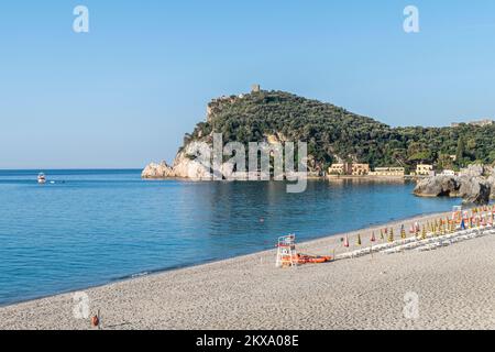 Der wunderschöne Strand von Malpasso in Varigotti Stockfoto