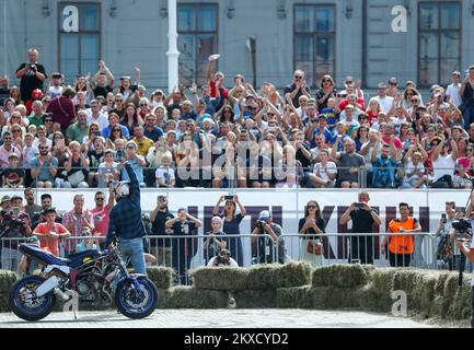 14.09.2019., Zagreb - Red Bull Soapbox Race im Stadtzentrum von Zagreb. Red Bull Soapbox Race ist eine internationale Veranstaltung, bei der Amateurfahrer hausgemachte Seifenboxen ausprobieren. Foto: Sanjin Strukic/PIXSELL Stockfoto