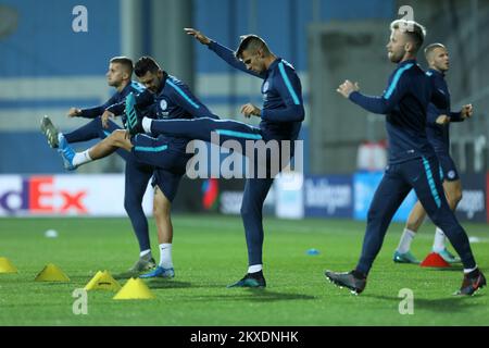 15.11.2019., Rijeka, Kroatien - Ausbildung der slowakischen Fußballmannschaft im HNK-Rijeka-Stadion in Rijeka, Kroatien. Die Slowakei spielt am 16. November 2019 in Rijeka gegen Kroatien ein UEFA Euro 2020-Qualifikationsspiel. Foto: Nel Pavletic/PIXSELL Stockfoto