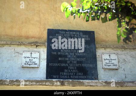 Kabul/Afghanistan: Der britische Friedhof in Kabul. Das Denkmal ist britischen Soldaten gewidmet, die in den afghanischen Kriegen starben. Stockfoto