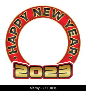 Frohes Neues Jahr 2023 Profilbild Für Soziale Medien Gradientenzeichnung Stock Vektor