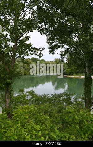 28.05.2020., Kroatien, Legrad - die Gemeinde Legrad verfügt auch über eine versteckte Touristenkarte, die jedoch noch nicht ausreichend genutzt wird. Es ist ein idyllischer Ort, der Zusammenfluss von Mura und Drava. Foto: Damir Spehar/PIXSELL Stockfoto