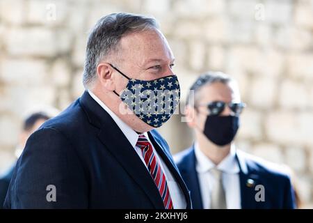 USA Außenminister Mike Pompeo macht am 02. Oktober 2020 einen Spaziergang durch die Altstadt von Dubrovnik, Kroatien. Foto: Milan Sabic/PIXSELL Stockfoto