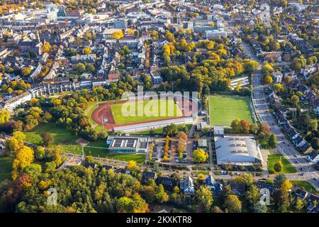 Luftaufnahme, Sportpark mit Jahnstadion, Innenpool, Dieter-Renz-Halle, Südwesten, Bottrop, Ruhrgebiet, Nordrhein-Westfalen, Deutschland, D. Stockfoto