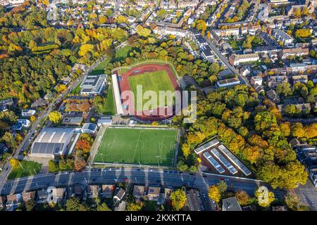 Luftaufnahme, Sportpark mit Jahnstadion, Innenpool, Dieter-Renz-Halle, Südwesten, Bottrop, Ruhrgebiet, Nordrhein-Westfalen, Deutschland, D. Stockfoto