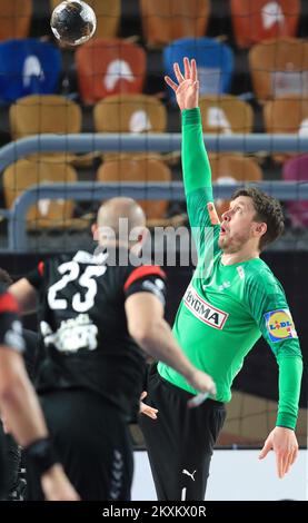 KAIRO, ÄGYPTEN - JANUAR 27: Torhüter Niklas Landin Jacobsen von Dänemark während des 27.. Finalspiels der IHF-Weltmeisterschaft der Männer zwischen Dänemark und Ägypten in der Kairo Stadion Sports Hall in Kairo, Ägypten am 27. Januar 2021. Foto: Slavko Midzor/PIXSELL Stockfoto