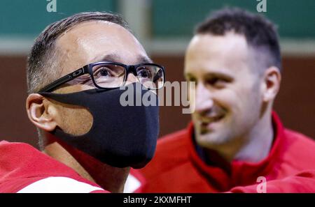 Trainer von Kroatien Hrvoje Horvat während des Trainings in der Tresnjevka Sporthalle in Zagreb, Kroatien, am 08. März 2021. Die kroatische nationale Handballmannschaft nimmt am Olympischen Qualifikationsturnier Teil, das vom 12. Bis 14. März 2021 in Montpellier stattfindet. Foto: Slavko Midzor/PIXSELL Stockfoto