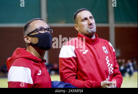 Trainer von Kroatien Hrvoje Horvat während des Trainings in der Tresnjevka Sporthalle in Zagreb, Kroatien, am 08. März 2021. Die kroatische nationale Handballmannschaft nimmt am Olympischen Qualifikationsturnier Teil, das vom 12. Bis 14. März 2021 in Montpellier stattfindet. Foto: Slavko Midzor/PIXSELL Stockfoto