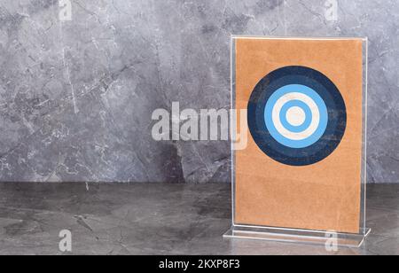 Ziel- und Zielkonzept. Speicherplatz kopieren. Stockfoto