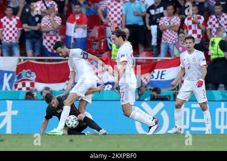 KOPENHAGEN, DÄNEMARK - JUNI 28: Fabian Ruiz von Spanien während der UEFA-Europameisterschaftsrunde 2020 von 16 zwischen Kroatien und Spanien im Parkstadion am 28. Juni 2021 in Kopenhagen, Dänemark. Foto: Goran Stanzl/PIXSELL Stockfoto