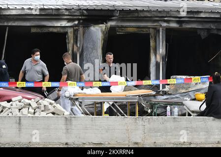 Temporäres Covid-19-Krankenhaus nach einem Brand in Tetovo, Nordmazedonien am 9. September 2021. 14 Menschen wurden bei einem Brand getötet, der nach einer Explosion in einem provisorischen Covid-19-Krankenhaus letzte Nacht gegen 9 Uhr ausbrach Foto: HaloPix/PIXSELL Stockfoto