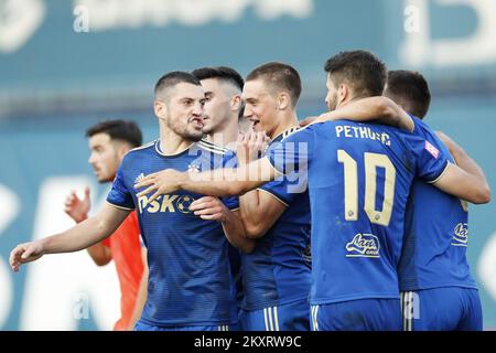 11.09.2021., Stadion Maksimir, Zagreb - Hrvatski Telekom Prva Liga, 8. kolo, GNK Dinamo - HNK Sibenik. Bruno Petkovic, Arijan Ademi, Rasmus Steensbaek Lauritsen, Luka Ivanusec. Foto: Slavko Midzor/PIXSELL Stockfoto