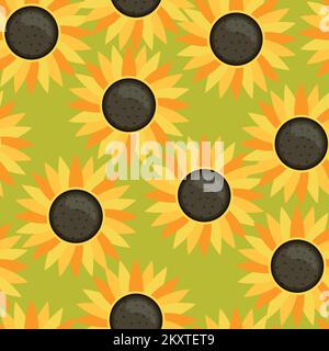 Cartoon-Sonnenblumen mit nahtlosem Muster Stock Vektor