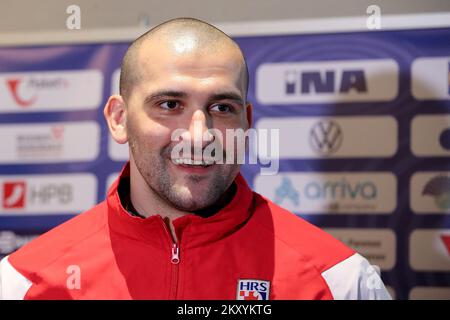 Kroatischer Handballspieler Zeljko Musa während des Treffens in Zagreb, Kroatien am 14. März 2022. Mitglieder des Handballteams der Männer versammelten sich im Westin Hotel, danach wird das Team nach Varazdin reisen, wo sie bleiben und nächste Woche trainieren. Foto: Goran Stanzl/PIXSELL Stockfoto