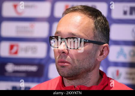 National Handball Team Coach Hrvoje Horvat während des Treffens in Zagreb, Kroatien am 14. März 2022. Mitglieder des Handballteams der Männer versammelten sich im Westin Hotel, danach wird das Team nach Varazdin reisen, wo sie bleiben und nächste Woche trainieren. Foto: Goran Stanzl/PIXSELL Stockfoto