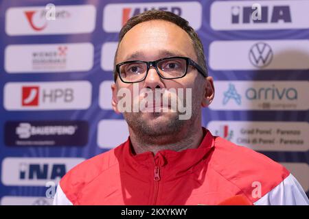 National Handball Team Coach Hrvoje Horvat während des Treffens in Zagreb, Kroatien am 14. März 2022. Mitglieder des Handballteams der Männer versammelten sich im Westin Hotel, danach wird das Team nach Varazdin reisen, wo sie bleiben und nächste Woche trainieren. Foto: Goran Stanzl/PIXSELL Stockfoto