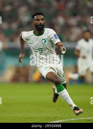 Saudi-Arabiens Firas Al-Buraikan während des FIFA-Weltmeisterschaftsspiels Gruppe C im Lusail Stadium in Lusail, Katar. Bilddatum: Mittwoch, 30. November 2022. Stockfoto