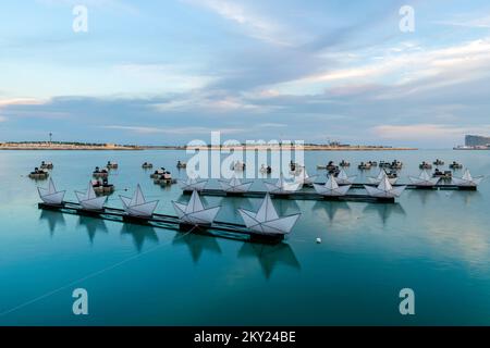 Lusail Plaza 4 Tower. Al Saad Tower Lusail Boulevard neu entwickelte Stadt Katar Stockfoto