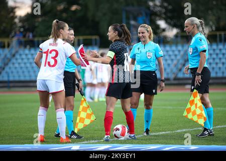 KARLOVAC, 02. SEPTEMBER: Qualifikationsspiel 2023 zur FIFA-Weltmeisterschaft der Frauen zwischen Kroatien und der Schweiz im Stadion Branko Cavlovic-Cavlek am 2. September 2022 in Karlovac, Kroatien. Foto: Matija Habljak/PIXSEL Stockfoto