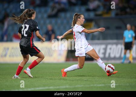 KARLOVAC, SEPTEMBER 02: Lia Walti aus der Schweiz während des 2023. Qualifikationsspiels zur FIFA-Weltmeisterschaft der Frauen zwischen Kroatien und der Schweiz im Stadion Branko Cavlovic-Cavlek am 2. September 2022 in Karlovac, Kroatien. Foto: Matija Habljak/PIXSEL Stockfoto