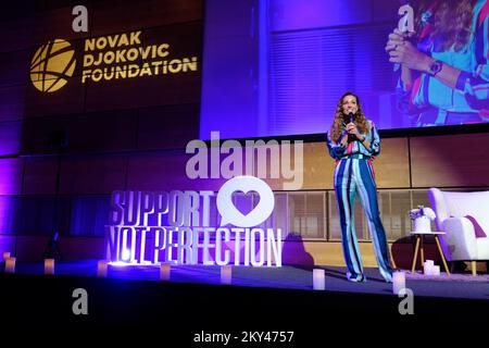 Mitbegründer und globale Leiterin der Novak Djokovic Foundation Jelena Djokovic bei einem Vortrag zum Konzept der bewussten Erziehung, der am 21. September 2022 im Mozaik Event Center in Zagreb, Kroatien, stattfand. Foto: Slaven Branislav Babic/PIXSELL Stockfoto