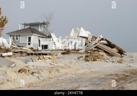 Schäden bei Mantoloking NJ Hurrikan Sandy Aus New Jersey. Fotos zu Katastrophen- und Notfallmanagementprogrammen, Aktivitäten und Beamten Stockfoto