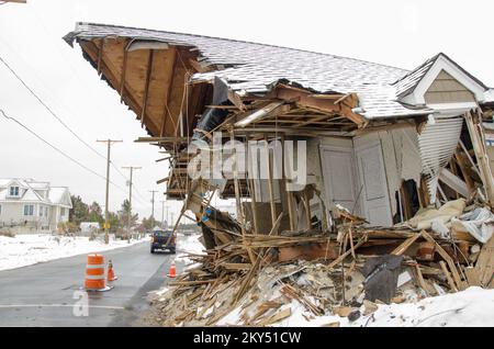 Schäden bei Mantoloking NJ Hurrikan Sandy Aus New Jersey. Fotos zu Katastrophen- und Notfallmanagementprogrammen, Aktivitäten und Beamten Stockfoto