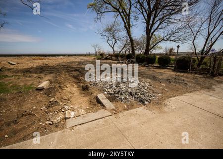 Leere Lose Folgen Sandy. Hurrikan Sandy Aus New Jersey. Fotos zu Katastrophen- und Notfallmanagementprogrammen, Aktivitäten und Beamten Stockfoto