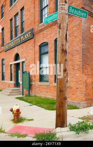 Ford Piquette Plant in der 461 Piquette Ave an der Ecke Beaubien Boulevard in Detroits Piquette Avenue Industrial Historic District in Michigan, USA. Stockfoto