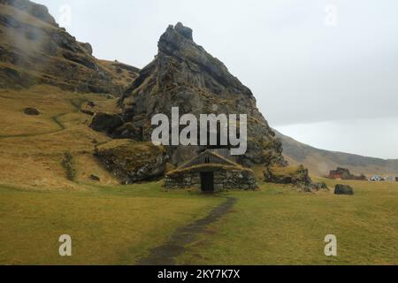 Höhle Von Rútshellir Stockfoto