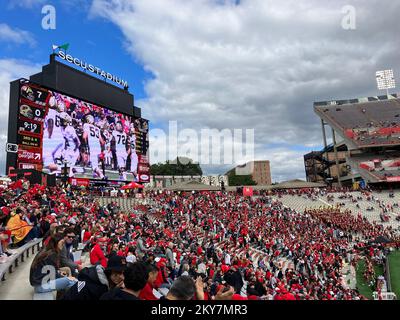 SECU Stadium ist ein Freiluft-Sportstadion auf dem Campus der University of Maryland in College Park, Maryland. Terrapin Football-Spiel. Stockfoto