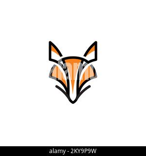 Fox Outline Logo-Design. Fox-Vektordarstellung. Fox-Symbol Stock Vektor