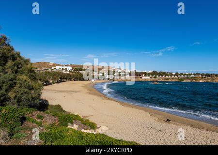 Paraga Beach, Mykonos, Griechenland Stockfoto