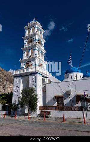 Heiliges Kreuz Perissa, Perissa, Santorin, Griechenland Stockfoto
