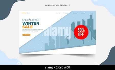 Winter Weihnachten Landing Page Vorlage Papier Art Hintergrund, einfaches Design Konzept für Webseite Hintergrund Stock Vektor