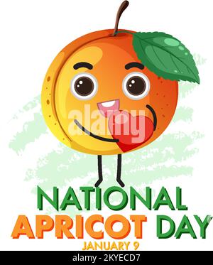National Apricot Day Poster Design Illustration Stock Vektor