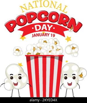 National Popcorn Day Banner Design Illustration Stock Vektor