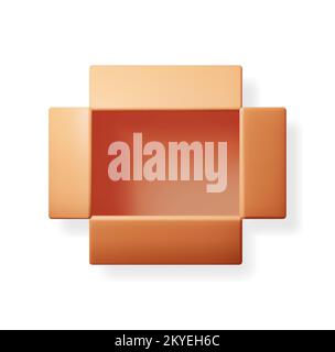 3D Karton Verpackung Verpackung isoliert Stock Vektor