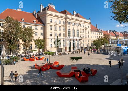 Wien, Österreich - 22. September 2022: Blick auf das Museumsviertel in der Wiener Innenstadt Stockfoto