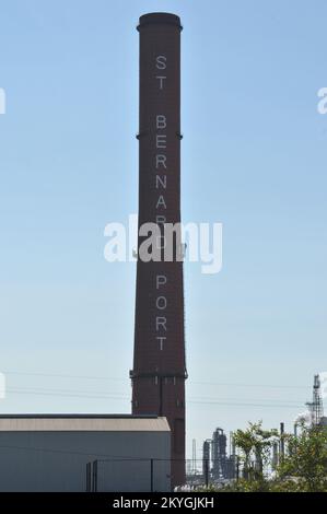 Chalmette, La., 27. August 2015 - The St. Bernard Port, Harbor and Terminal District in Chalmette hat sich mit Hilfe mehrerer Projekte, die vom FEMA Public Assistance Grant-Programm finanziert wurden, in den 10 Jahren seit Hurrikan Katrina erholt. Der Hafen, eine lebenswichtige Kunst der lokalen und regionalen Wirtschaft, war das Zentrum von St. Bernard Parish-Reaktion und Rettungseinsätze in den Tagen und Wochen nach Katrina. Stockfoto