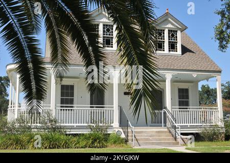 St. Bernard, La., 27. August 2015 - infolge der umfangreichen Schäden durch den Hurrikan Katrina wurde der Islenos Museumskomplex mit Hilfe des FEMA Public Assistance Grant-Programms wiederaufgebaut. Der Komplex war ein Halt auf einer einwöchigen Erholungstour, die von St. Bernard Parish zum 10.. Jahrestag des Hurrikans Katrina. Stockfoto