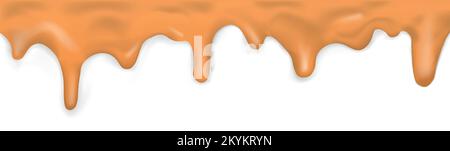 Fließendes Karamell auf weißem Hintergrund - Vektordarstellung Stock Vektor