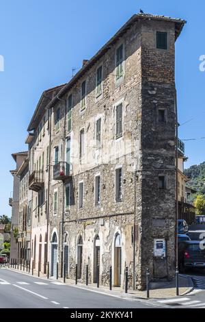 Charakteristische Gebäude im wunderschönen Dolceacqua Stockfoto