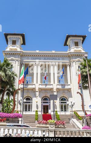 Sanremo, Italien - 07-07-2021: Die schöne Casinò von Sanremo Stockfoto