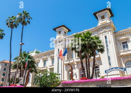 Sanremo, Italien - 07-07-2021: Die schöne Casinò von Sanremo Stockfoto