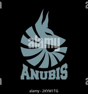 Modernes ägyptisches gott-Anubis-Logo Stock Vektor