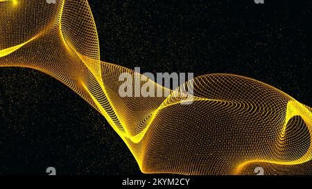 Trapcode mir 3 gelbe Welle isoliert auf weißem Hintergrund. Stockfoto